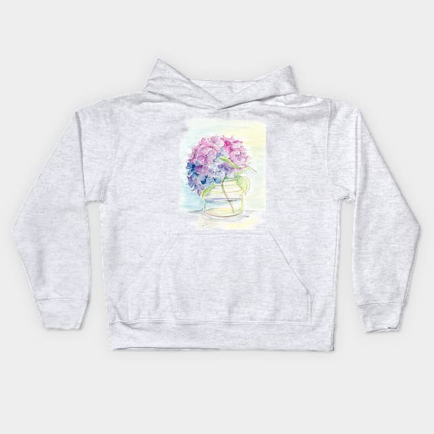 Hydrangea Flowers, Still Life Kids Hoodie by JessicaRose